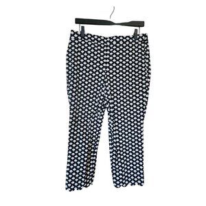 Talbots Chatham Scalloped Hem women’s crop pants black white 8